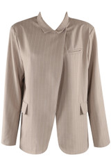 Striped Asymmetric Wrap Blazer