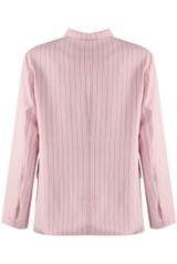 Striped Asymmetric Wrap Blazer