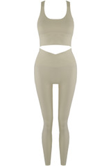 Strappy Back Crop Top And Cross Over Legging Set