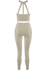 Strappy Back Crop Top And Cross Over Legging Set