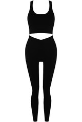 Strappy Back Crop Top And Cross Over Legging Set