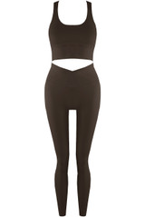Strappy Back Crop Top And Cross Over Legging Set