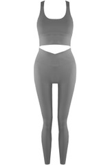 Strappy Back Crop Top And Cross Over Legging Set