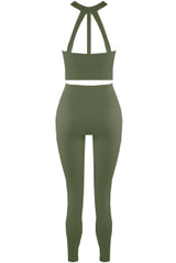 Strappy Back Crop Top And Cross Over Legging Set