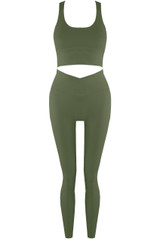 Strappy Back Crop Top And Cross Over Legging Set