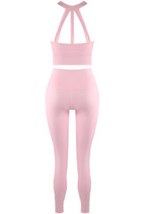 Strappy Back Crop Top And Cross Over Legging Set