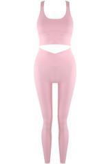 Strappy Back Crop Top And Cross Over Legging Set