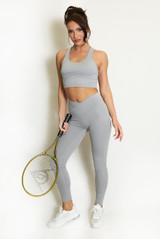 Strappy Back Crop Top And Cross Over Legging Set