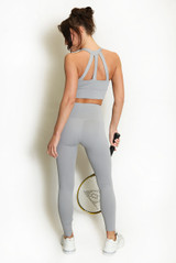Strappy Back Crop Top And Cross Over Legging Set