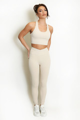 Strappy Back Crop Top And Cross Over Legging Set