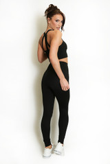 Strappy Back Crop Top And Cross Over Legging Set