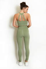 Strappy Back Crop Top And Cross Over Legging Set