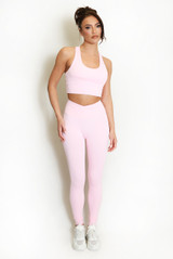 Strappy Back Crop Top And Cross Over Legging Set
