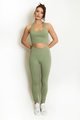 Strappy Back Crop Top And Cross Over Legging Set