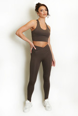 Strappy Back Crop Top And Cross Over Legging Set