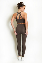 Strappy Back Crop Top And Cross Over Legging Set