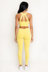 Strappy Back Crop Top And Cross Over Legging Set