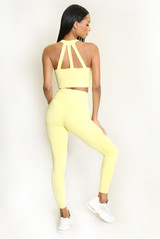 Strappy Back Crop Top And Cross Over Legging Set