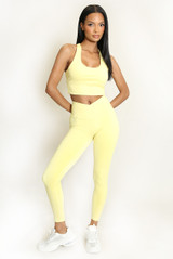 Strappy Back Crop Top And Cross Over Legging Set