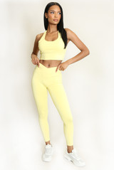 Strappy Back Crop Top And Cross Over Legging Set