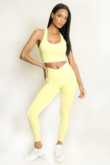 Strappy Back Crop Top And Cross Over Legging Set