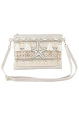 Pearl Starfish Embellished Clutch Bag