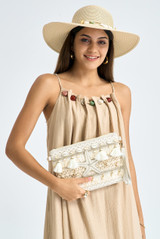 Pearl Starfish Embellished Clutch Bag