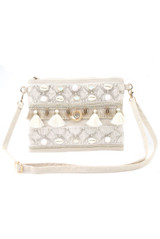 Fringe Shell Embellished Clutch Bag
