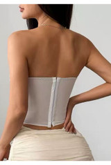 Nude Mesh Embroidered Corset Top