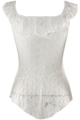 Lace Up Front Sheer Lace Top