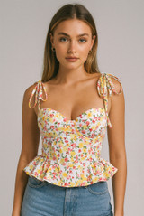 Floral Peplum Bodice Top- PRE-ORDER