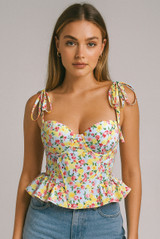 Floral Peplum Bodice Top