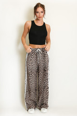 Leopard Print Side Stripe Jogger 
