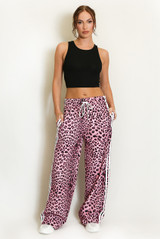 Leopard Print Side Stripe Jogger 