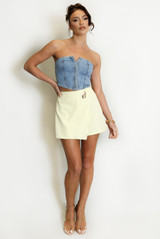 Wrap Skort With Embossed Buckle 