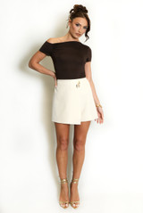 Wrap Skort With Embossed Buckle 