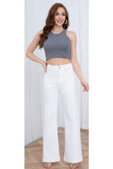 Visible Seam Wide Leg Jeans