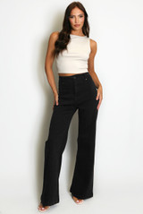Visible Seam Wide Leg Jeans