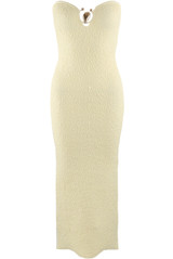 Bandeau Midi Dress With Metal Leaf Detail