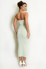 Bandeau Midi Dress With Metal Leaf Detail