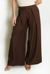 Pleated Wide Leg Flowing Trouser