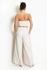 Pleated Wide Leg Flowing Trouser