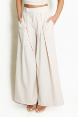 Pleated Wide Leg Flowing Trouser