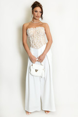 Pleated Wide Leg Flowing Trouser