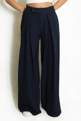 Pleated Wide Leg Flowing Trouser