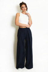 Pleated Wide Leg Flowing Trouser