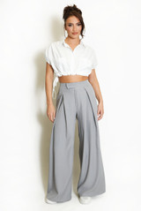 Pleated Wide Leg Flowing Trouser