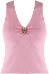 Twist Front Buckle Trim Crop Top 