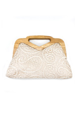 Crochet Clutch Bag With Wooden Handle