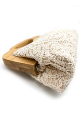 Crochet Clutch Bag With Wooden Handle